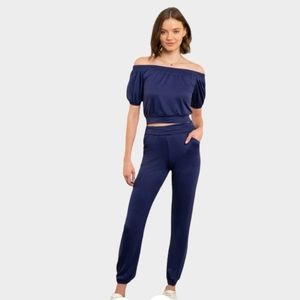 Off The Shoulder Jogger Set